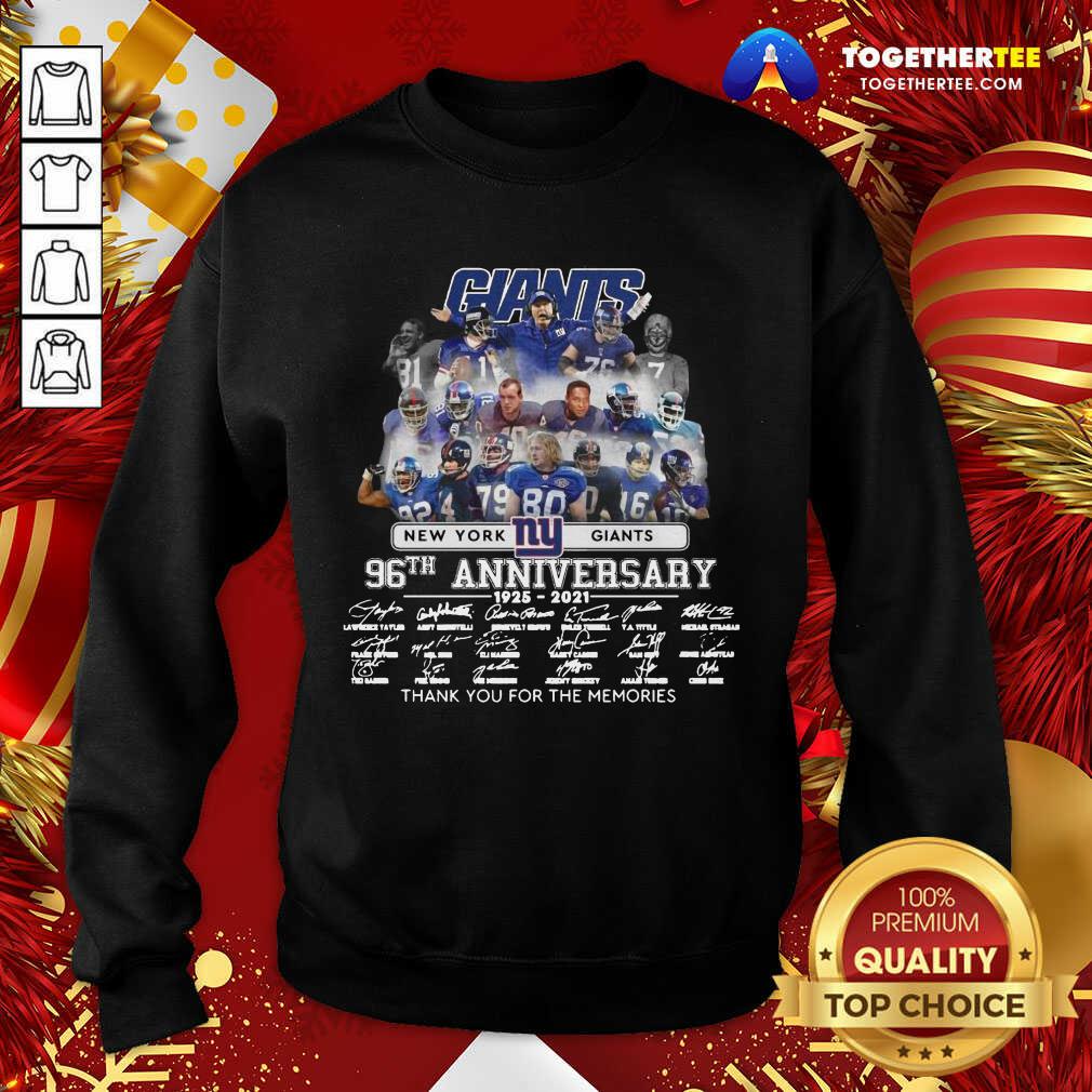 New York Giant 96th Anniversary 1925 2021 Thank You For The Memories Signatures Sweatshirt - Design By Togethertee.com New York Giant 96th Anniversary 1925 2021 Thank You For The Memories Signatures Sweatshirt - Design By Togethertee.com