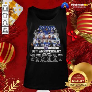 New York Giant 96th Anniversary 1925 2021 Thank You For The Memories Signatures Tank Top - Design By Togethertee.com