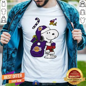 Snoopy And Woodstock Los Angeles Laker Merry Christmas 2020 Shirt - Design By Togethertee.com