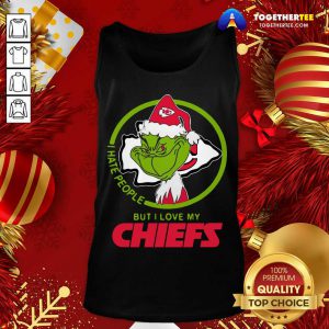 The Grinch Santa I Hate People But I Love My Kansas City Chiefs Christmas Tank Top - Design By Togethertee.com