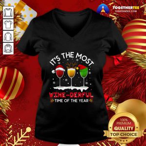 Christmas Wine Xmas Alcohol Pajama Pj Tops For Women V-neck - Design By Togethertee.com