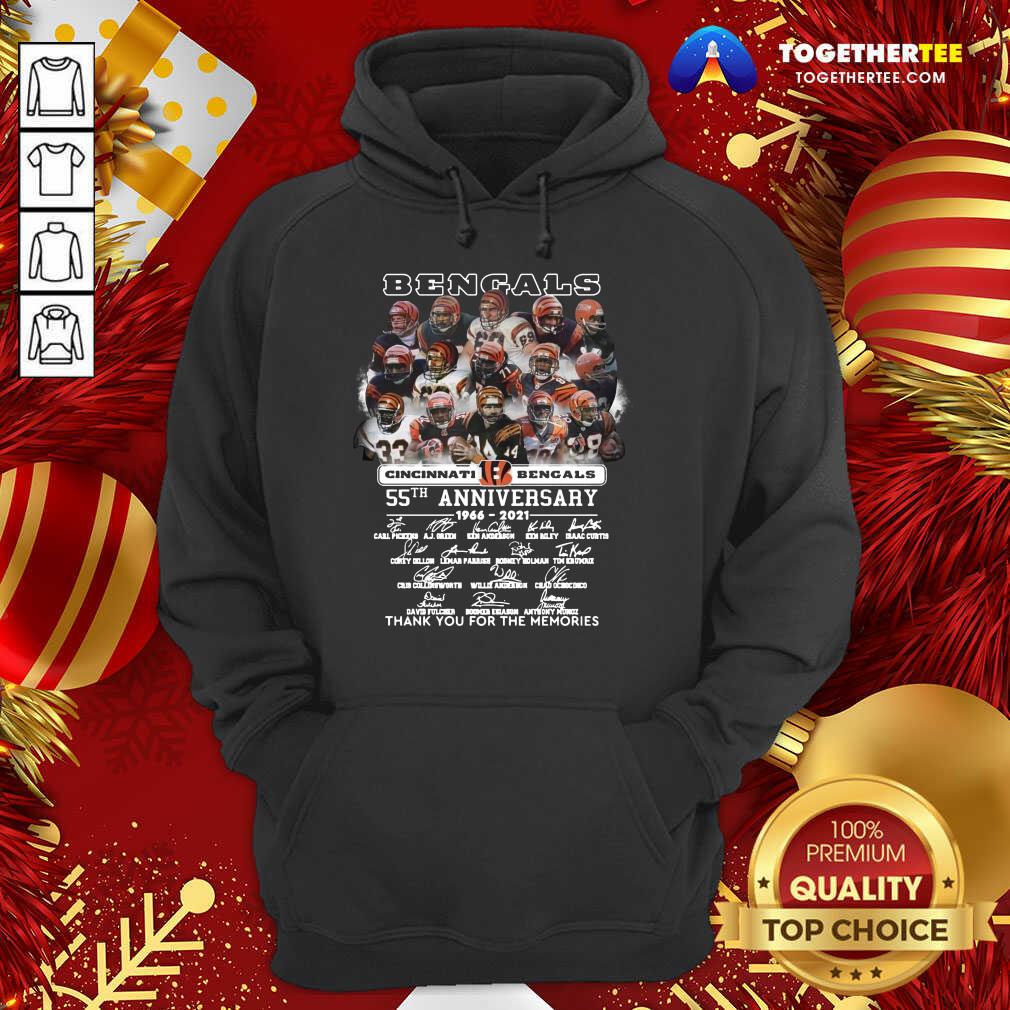 Cincinnati Bengals 55th Anniversary 1966 2021 Thank You For The Memories Signatures Hoodie - Design By Togethertee.com Cincinnati Bengals 55th Anniversary 1966 2021 Thank You For The Memories Signatures Hoodie - Design By Togethertee.com