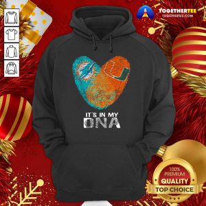 Dolphins Hurricanes It’s In My Dna Heart Fingerprints Hoodie - Design By Togethertee.com