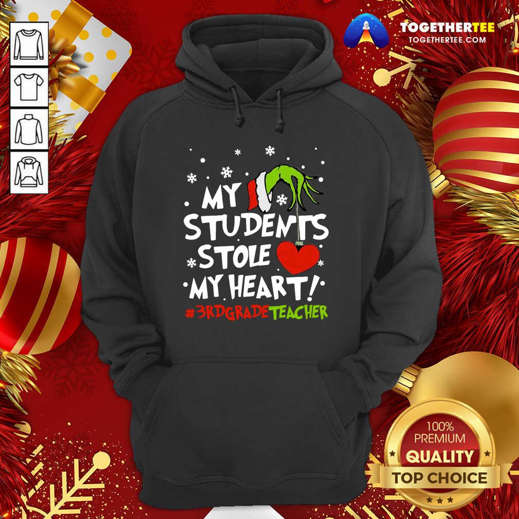 Grinch Hand Holding Heart My Students Stole My Heart #3rdgradeteacher Hoodie - Design By Togethertee.com Grinch Hand Holding Heart My Students Stole My Heart #3rdgradeteacher Hoodie - Design By Togethertee.com