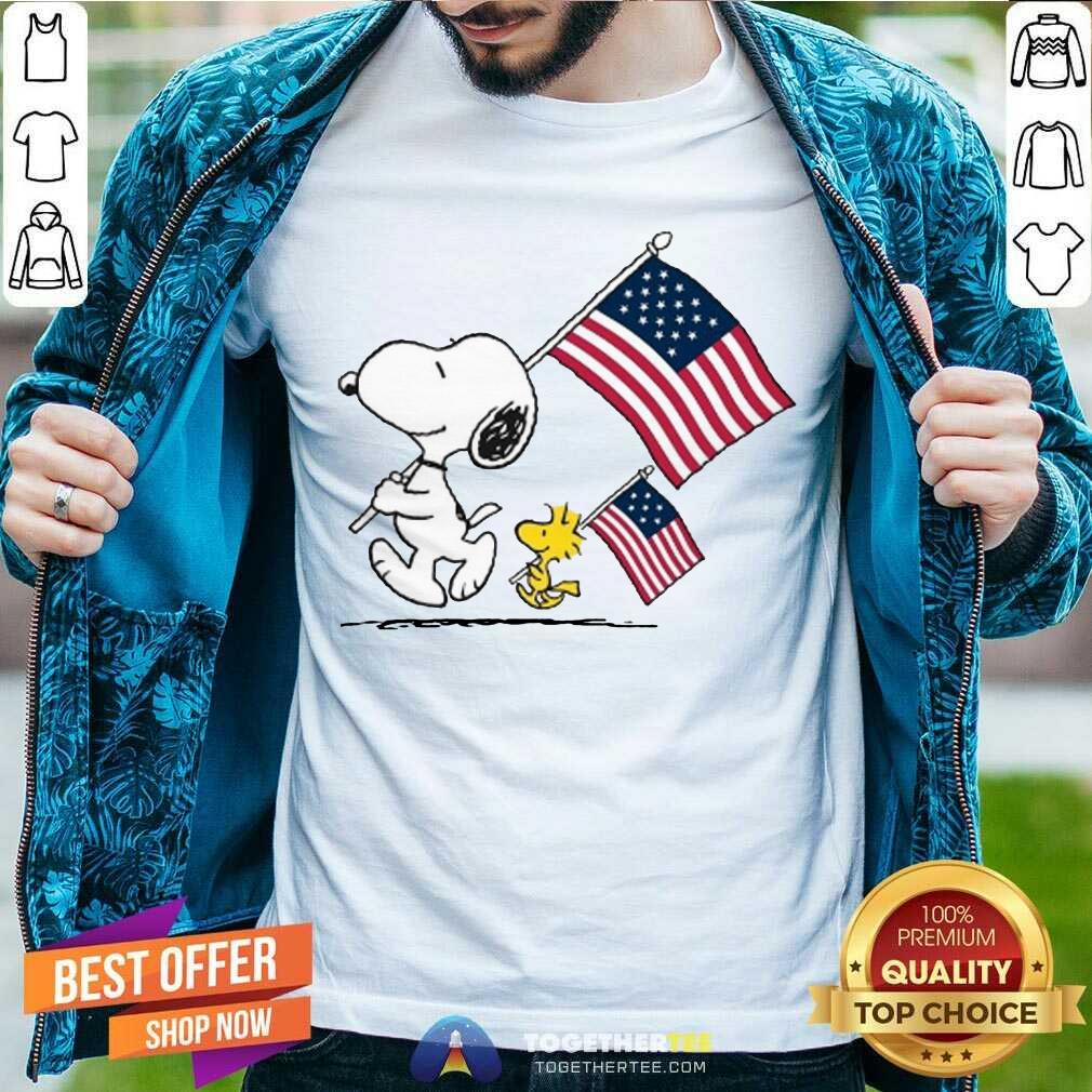 Nice Snoopy And Woodstock Holding American Flag 4th Of July Shirt Snoopy And Woodstock Holding American Flag 4th Of July Shirt - Design By Togethertee.com