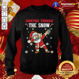 Snorthing Through The Snow Dabbing Santa Claus Face Mask Toilet Paper Hand Sanitizer Sweatshirt - Design By Togethertee.com