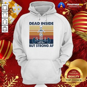 Weightlifting Skeleton Dead Inside But Strong Af Vintage Retro Hoodie - Design By Togethertee.com