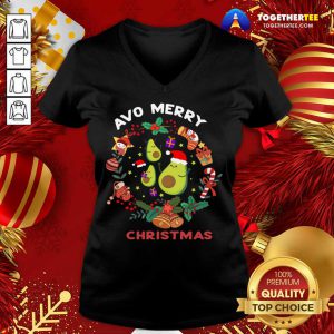 Avo Merry Christmas V-neck - Design By Togethertee.com