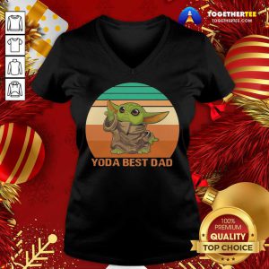 Baby Yoda Best Dad Vintage Retro V-neck - Design By Togethertee.com