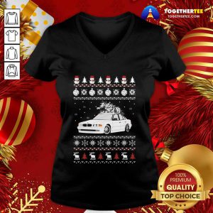 BMW E38 Ugly Christmas V-neck - Design By Togethertee.com