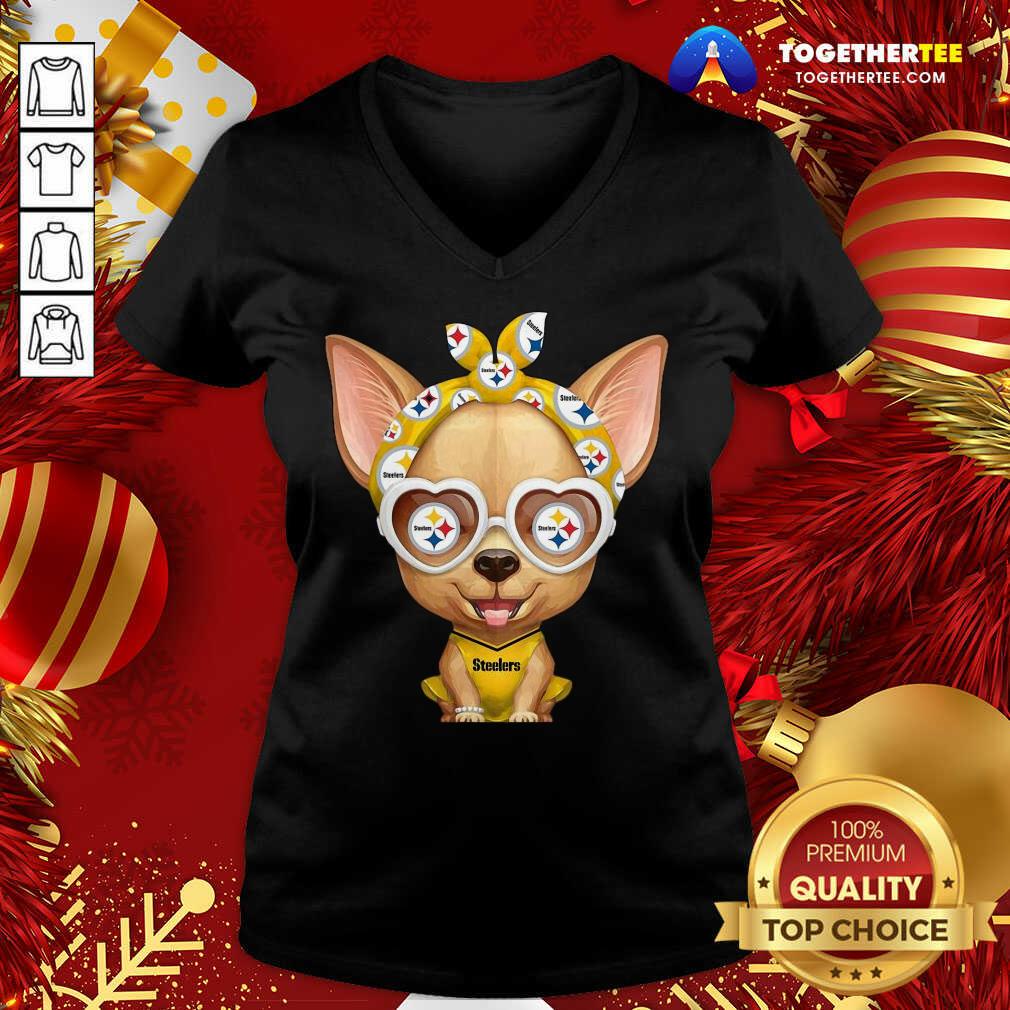 Chihuahua Pittsburgh Steelers V-neck - Design By Togethertee.com Chihuahua Pittsburgh Steelers V-neck - Design By Togethertee.com