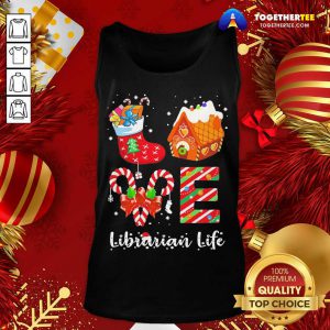 Love Socks House Librarian Life Merry Christmas Tank Top - Design By Togethertee.com