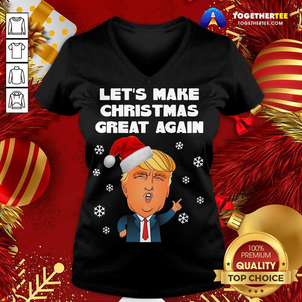 Santa Donald Trump Let’s Make Christmas Great Again V-neck - Design By Togethertee.com Santa Donald Trump Let’s Make Christmas Great Again V-neck - Design By Togethertee.com