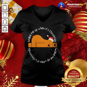 Wake Me Up When It's Christmas V-neck - Design By Togethertee.com