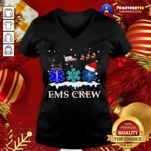 Ems Crew Merry Christmas V-neck - Design By Togethertee.com