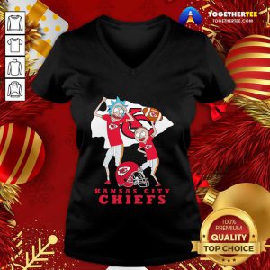 Rick And Morty Kansas City Chiefs V-neck - Design By Togethertee.com
