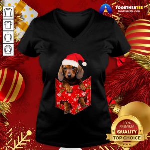 Daschund Santa Christmas 2020 V-neck - Design By Togethertee.com