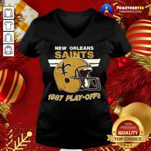 1987 New Orleans Saints Playoffs Vintage V-neck - Design By Togethertee.com