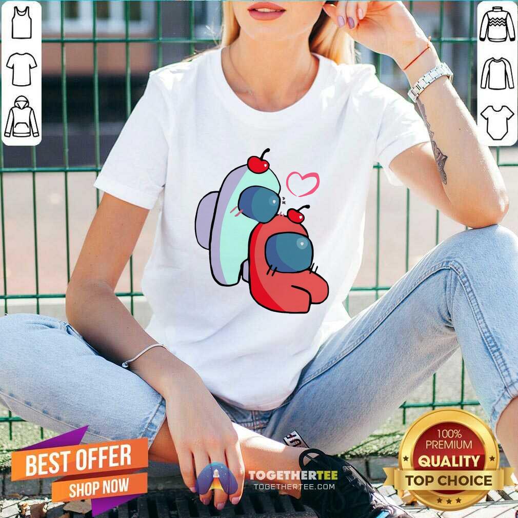 Among Us Game Valentines Day V-neck - Design By Togethertee.com Among Us Game Valentines Day V-neck - Design By Togethertee.com