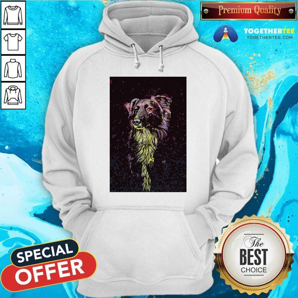 Border Collie Color Paint Vertical Hoodie - Design By Togethertee.com Border Collie Color Paint Vertical Hoodie - Design By Togethertee.com