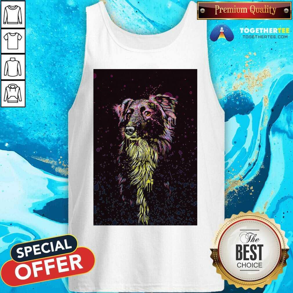 Border Collie Color Paint Vertical Tank Top - Design By Togethertee.com Border Collie Color Paint Vertical Tank Top - Design By Togethertee.com