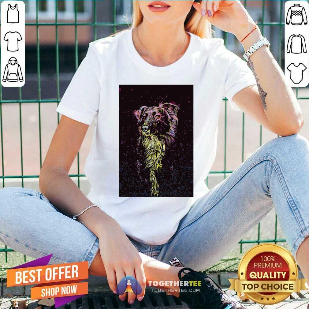 Border Collie Color Paint Vertical V-neck - Design By Togethertee.com Border Collie Color Paint Vertical V-neck - Design By Togethertee.com