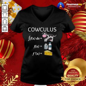 Cowculus Calculus Math Milk Cheese V-neck - Design By Togethertee.com