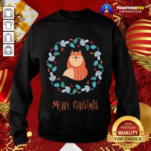 Floral Christmas Woodland Fox Sweatshirt - Design By Togethertee.com