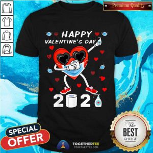 Dabbing Heart In A Mask Happy Valentines Day 2021 Shirt T-Shirt - Design By Togethertee.com