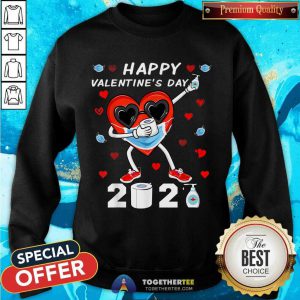 Dabbing Heart In A Mask Happy Valentines Day 2021 Sweatshirt - Design By Togethertee.com