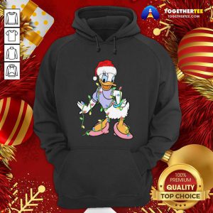 Duck Daisy Hat Santa Happy Merry Christmas Hoodie - Design By Togethertee.com