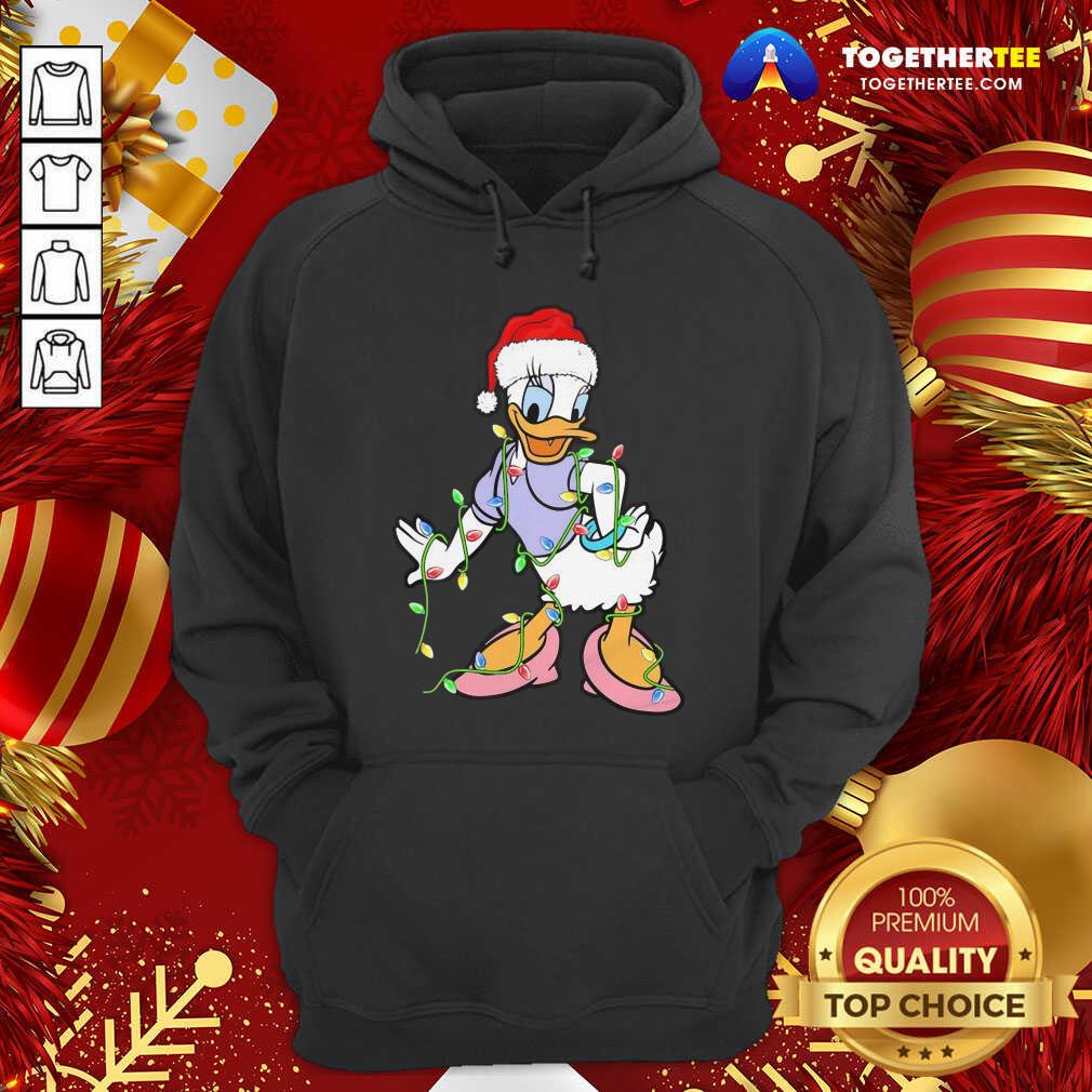 Duck Daisy Hat Santa Happy Merry Christmas Hoodie - Design By Togethertee.com Duck Daisy Hat Santa Happy Merry Christmas Hoodie - Design By Togethertee.com