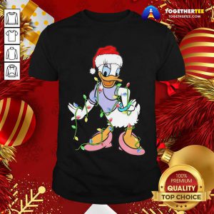 Duck Daisy Hat Santa Happy Merry Christmas Shirt - Design By Togethertee.com