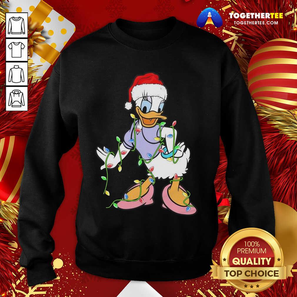 Duck Daisy Hat Santa Happy Merry Christmas Sweatshirt - Design By Togethertee.com Duck Daisy Hat Santa Happy Merry Christmas Sweatshirt - Design By Togethertee.com