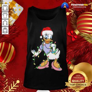 Duck Daisy Hat Santa Happy Merry Christmas Tank Top - Design By Togethertee.com