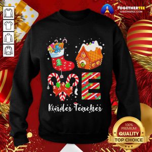 Love Socks House Kinder Teacher Merry Christmas Sweatshirt - Design By Togethertee.com