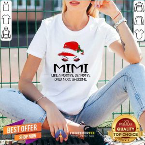 Mimi Like A Normal Grandma Only More Awesome Christmas V-neck - Design By Togethertee.com