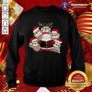 Santa And Sloth Reindeer The Night Before Christmas Sweatshirt - Design By Togethertee.com