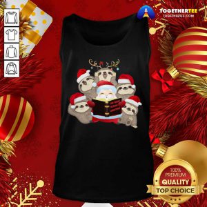 Santa And Sloth Reindeer The Night Before Christmas Tank Top - Design By Togethertee.com