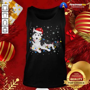 Siberian Husky Santa Hat Christmas Lights Xmas Dog Gift Tank Top - Design By Togethertee.com