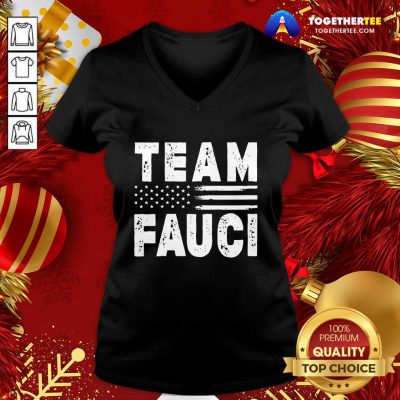 Team Fauci Face Mask American Flag V-neck - Design By Togethertee.com Team Fauci Face Mask American Flag V-neck - Design By Togethertee.com