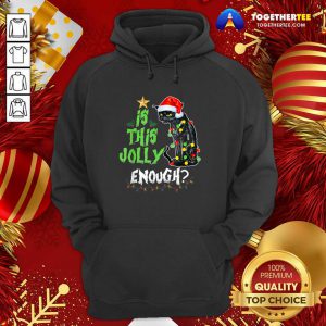 Black Cat Santa Is This Jolly Enough Christmas Hoodie - Design By Togethertee.com
