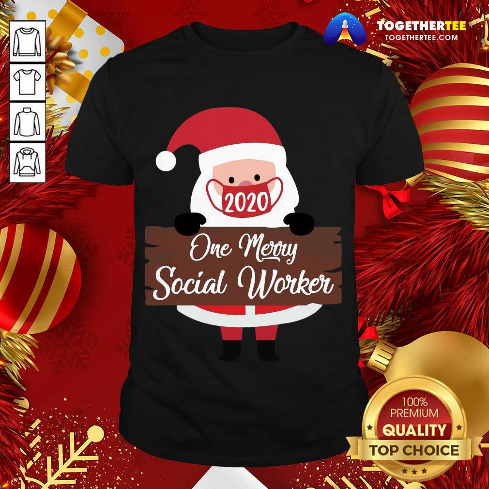 Top Santa Claus Face Mask 2020 One Merry Social Worker Christmas Shirt Santa Claus Face Mask 2020 One Merry Social Worker Christmas Shirt - Design By Togethertee.com
