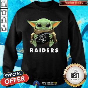 Baby Yoda Hug Oakland Raiders Sweatshirt - Design By Togethertee.com