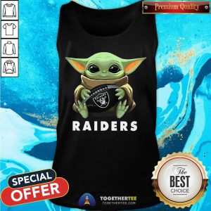 Baby Yoda Hug Oakland Raiders Tank Top - Design By Togethertee.com