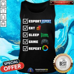 Esport Eat Sleep Game Repeat Tank Top - Design By Togethertee.com