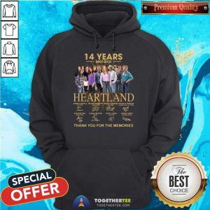 14 Years Heartland Thank You For The Memories Signatures Hoodie - Design By Togethertee.com