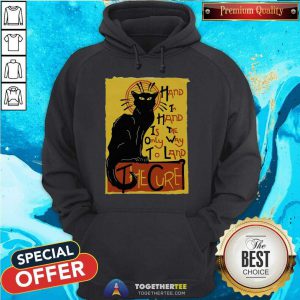 Black Cat Hand In Hand Is The Only Way To Land The Cure Hoodie - Design By Togethertee.com