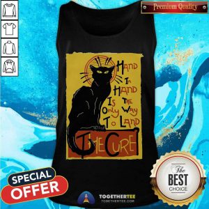Black Cat Hand In Hand Is The Only Way To Land The Cure Tank Top - Design By Togethertee.com