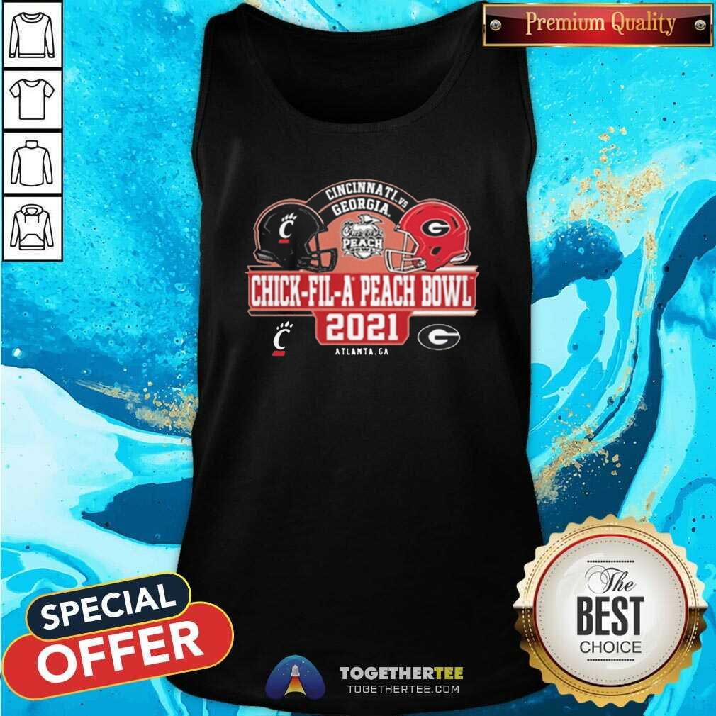 Cincinnati Vs Georgia Peach Chick Fil A Peach Bowl 2021 Tank Top Cincinnati Vs Georgia Peach Chick Fil A Peach Bowl 2021 Tank Top